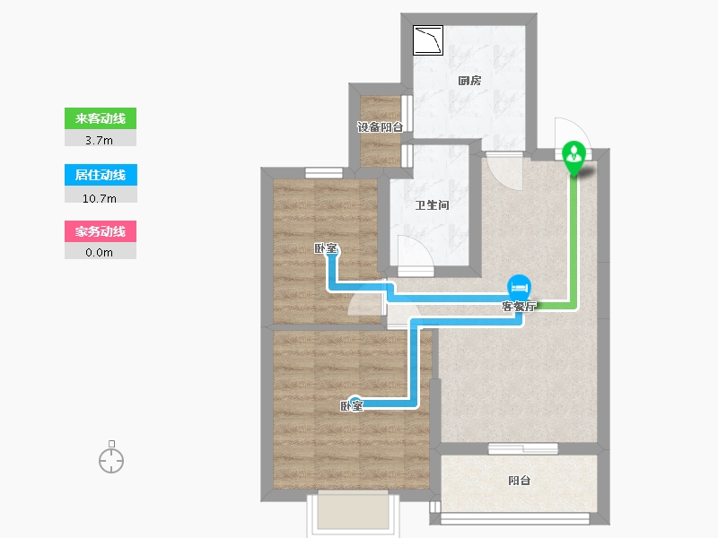 浙江省-嘉兴市-恒大滨河左岸-54.66-户型库-动静线