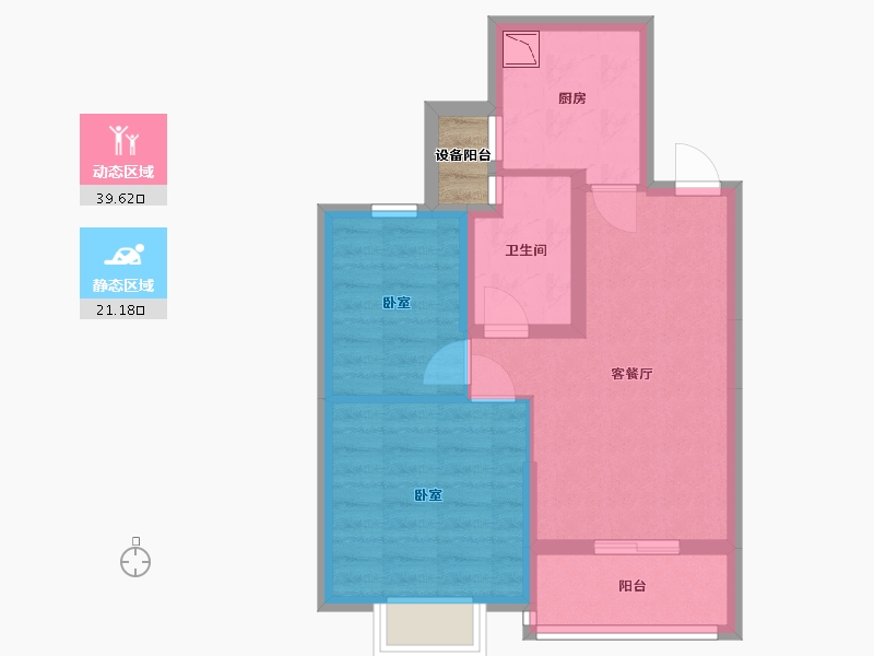 浙江省-嘉兴市-恒大滨河左岸-54.66-户型库-动静分区