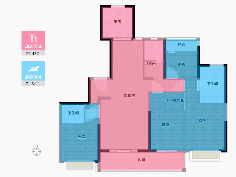 浙江省-宁波市-海语天下-136.00-户型库-动静分区