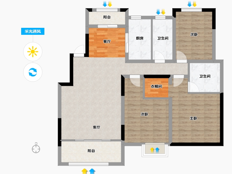 山东省-济南市-中建长清湖-106.29-户型库-采光通风