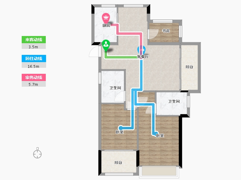 浙江省-湖州市-景都·天鹅湾-92.22-户型库-动静线