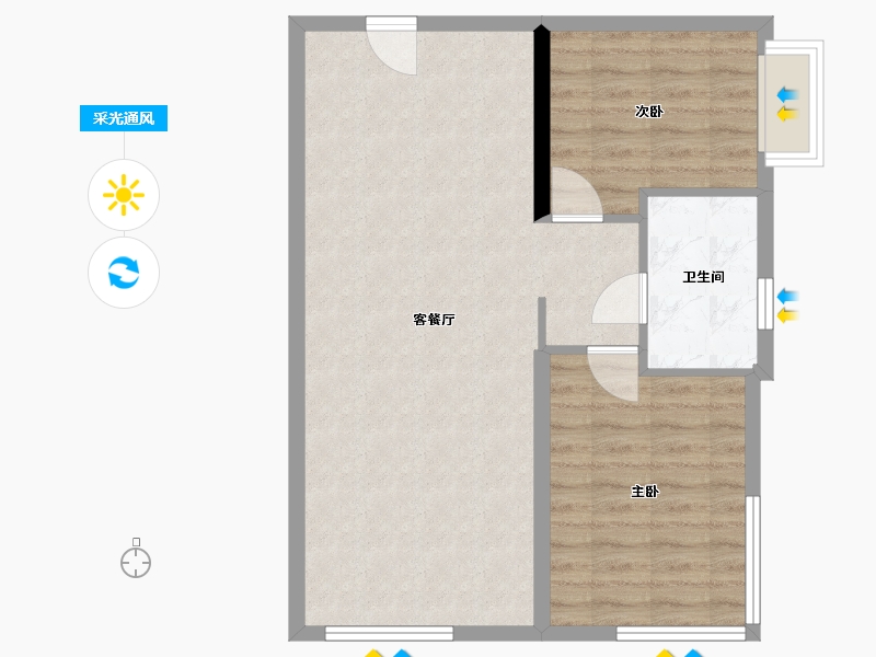 江西省-南昌市-滨江明珠-70.00-户型库-采光通风