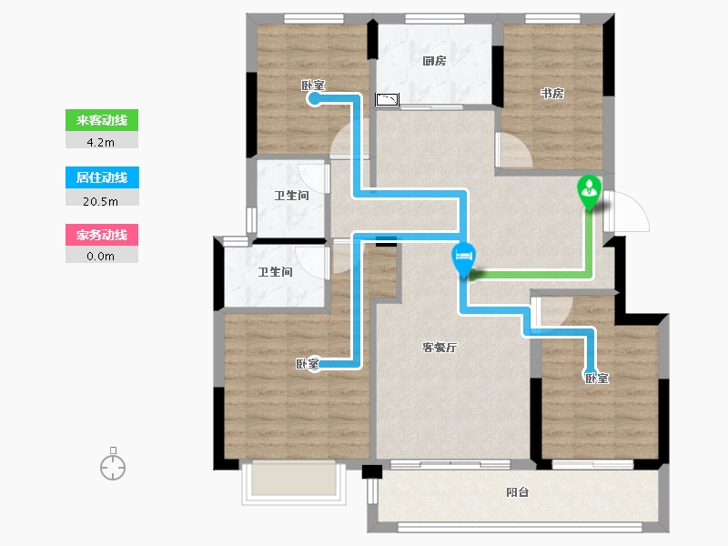 浙江省-绍兴市-东都栖月开化府-96.99-户型库-动静线