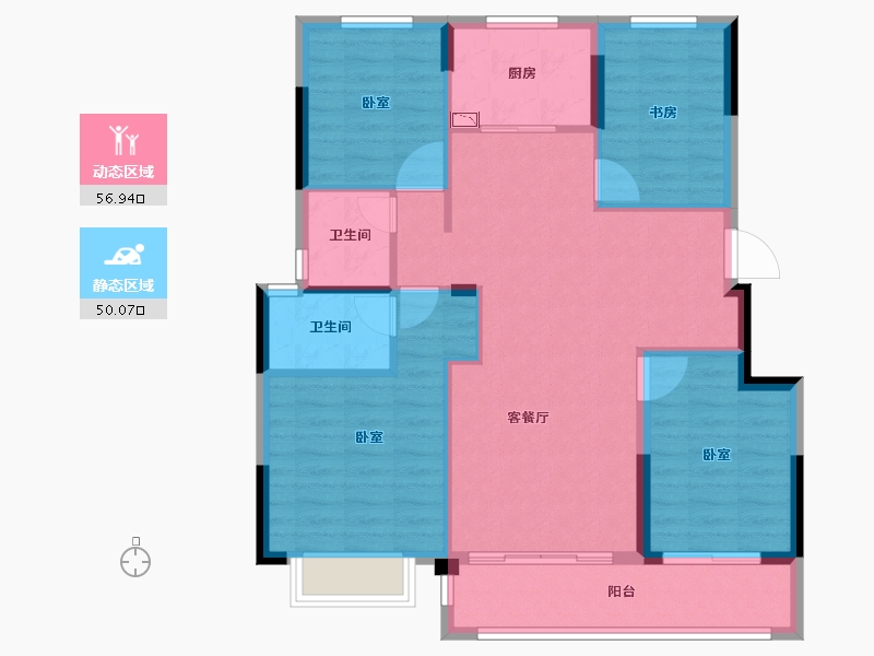 浙江省-绍兴市-东都栖月开化府-96.99-户型库-动静分区