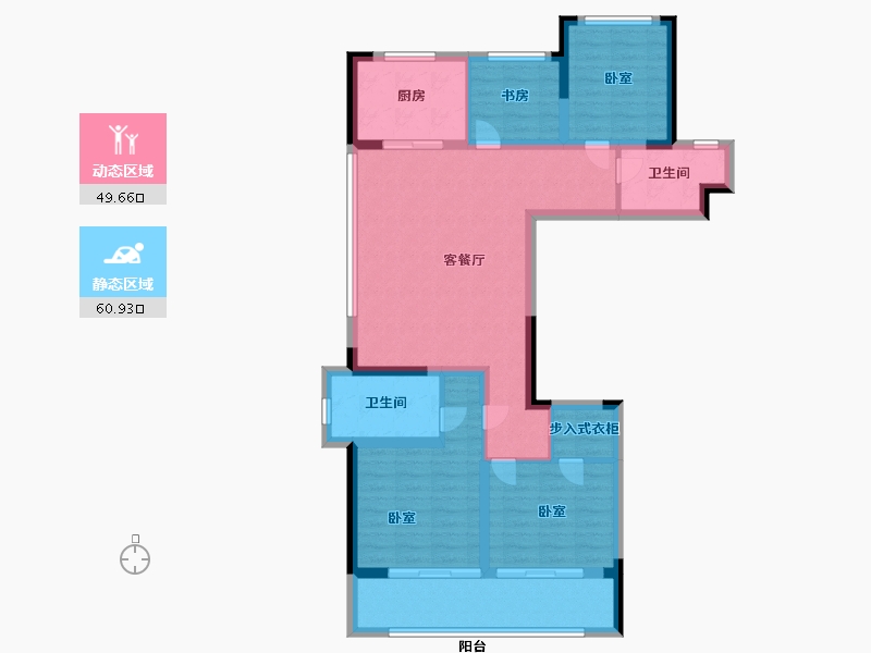 浙江省-宁波市-世外旭辉城-97.99-户型库-动静分区