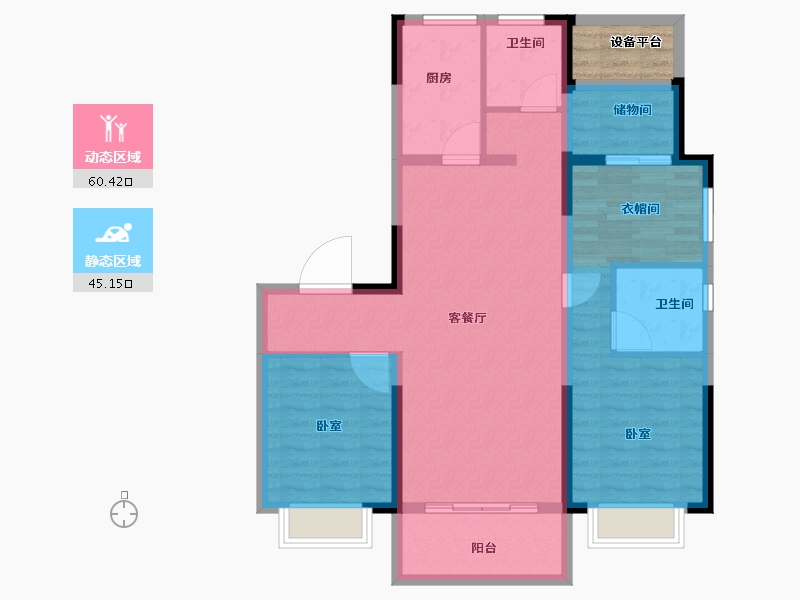 安徽省-合肥市-奥园誉峯-98.00-户型库-动静分区