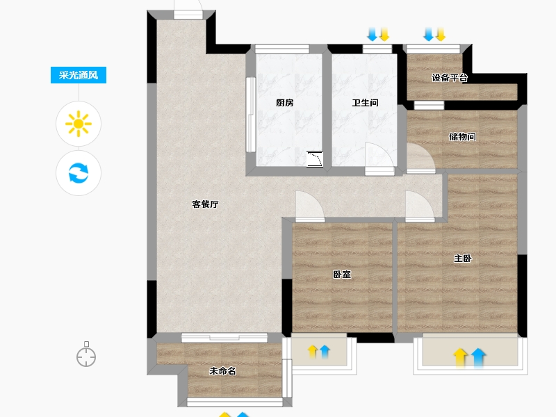 江苏省-苏州市-常熟誉景华庭-68.00-户型库-采光通风