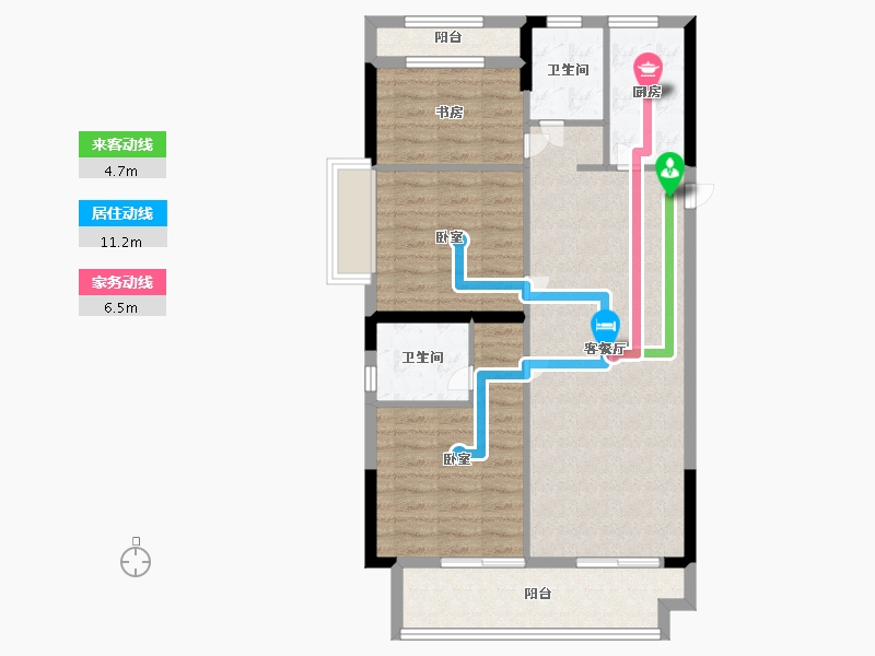 浙江省-宁波市-蓝光·雍舜府-85.99-户型库-动静线