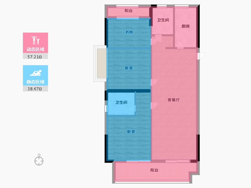 浙江省-宁波市-蓝光·雍舜府-85.99-户型库-动静分区