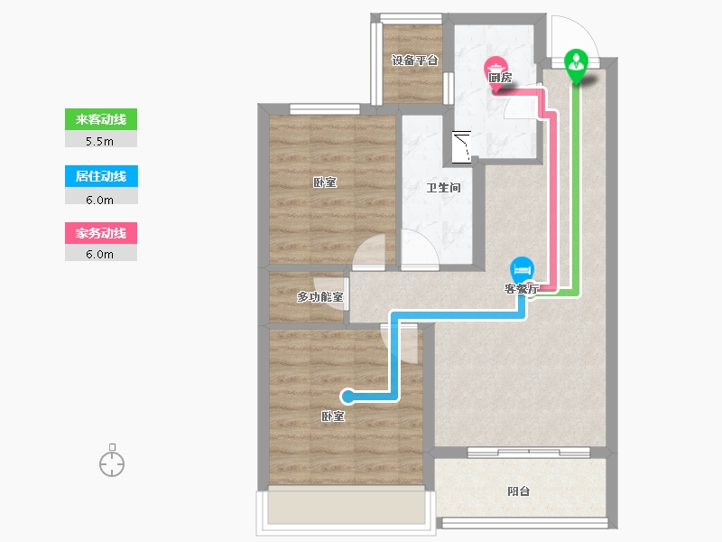 浙江省-金华市-绿城义乌兰园-65.00-户型库-动静线