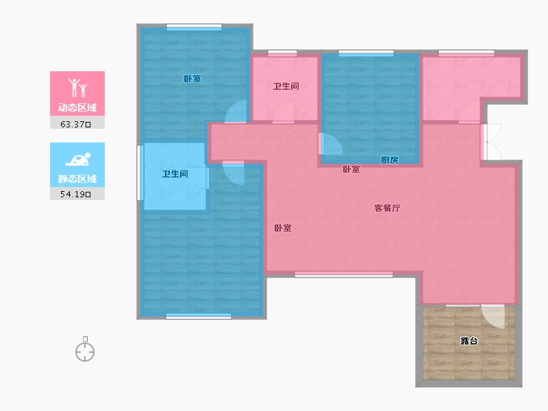 新疆维吾尔自治区-乌鲁木齐市-东湖观澜-115.00-户型库-动静分区