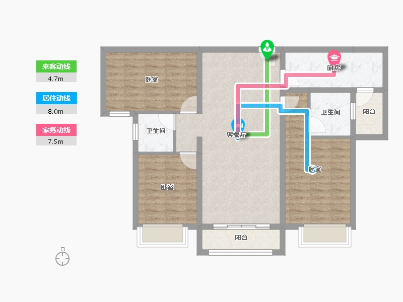 江西省-上饶市-翼天学府-88.99-户型库-动静线