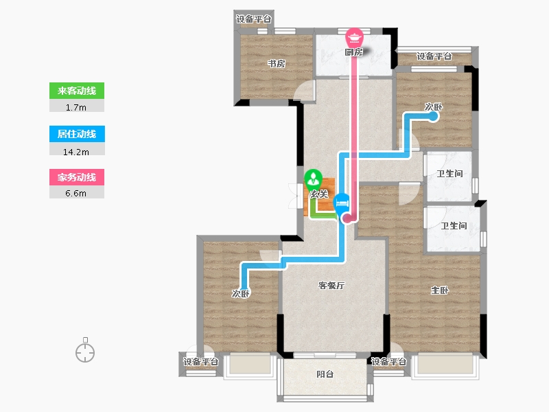 浙江省-台州市-君泰学府-108.00-户型库-动静线