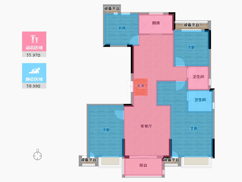 浙江省-台州市-君泰学府-108.00-户型库-动静分区