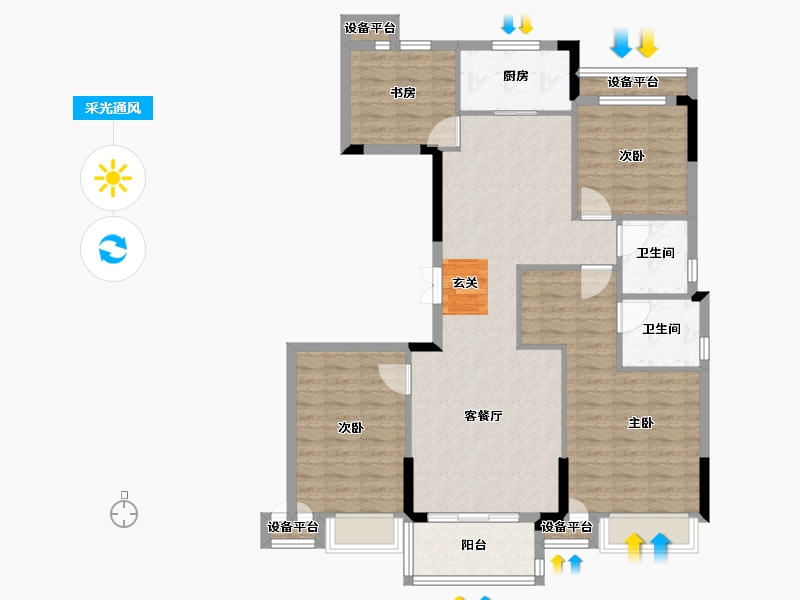 浙江省-台州市-君泰学府-108.00-户型库-采光通风