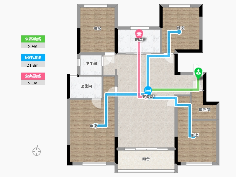 浙江省-宁波市-金隅大成郡三期-122.21-户型库-动静线