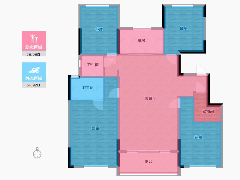 浙江省-宁波市-金隅大成郡三期-122.21-户型库-动静分区