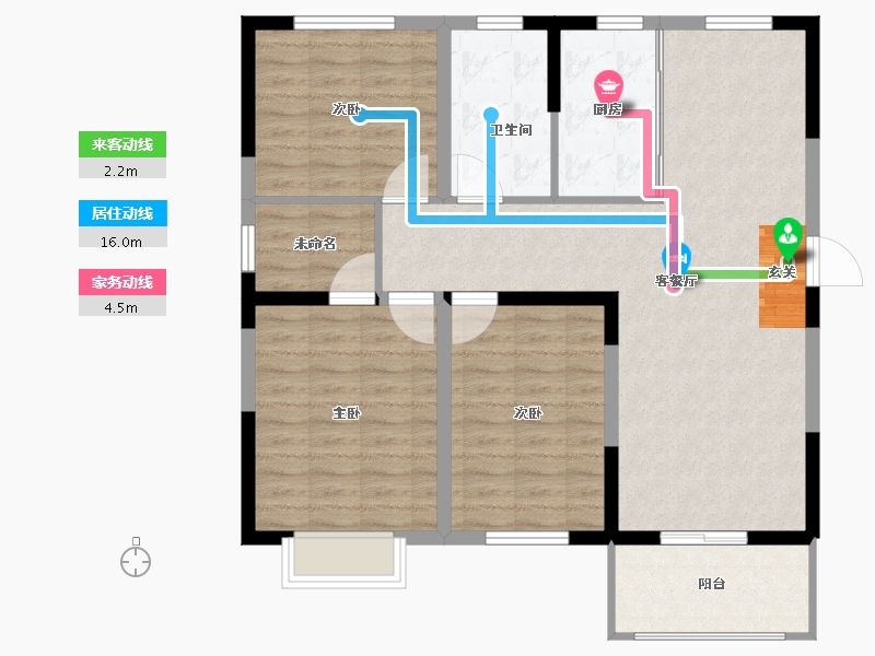 安徽省-阜阳市-壹號公馆-101.00-户型库-动静线