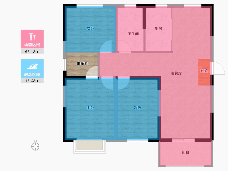 安徽省-阜阳市-壹號公馆-101.00-户型库-动静分区