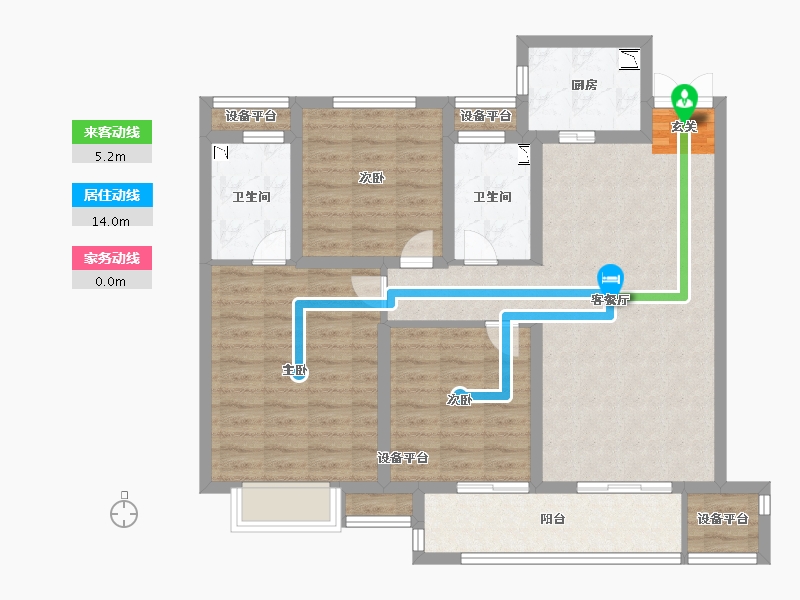 浙江省-台州市-绿地德加公馆-96.00-户型库-动静线