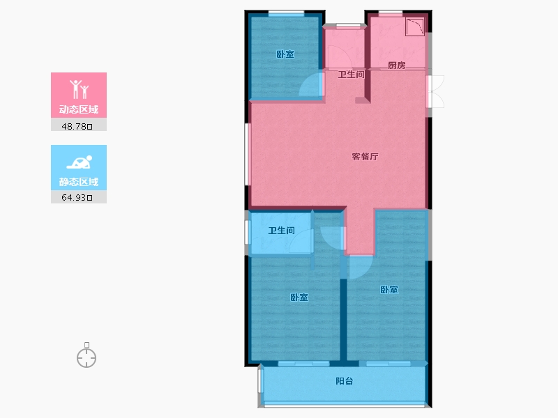 浙江省-宁波市-中梁象山中心大厦-102.01-户型库-动静分区