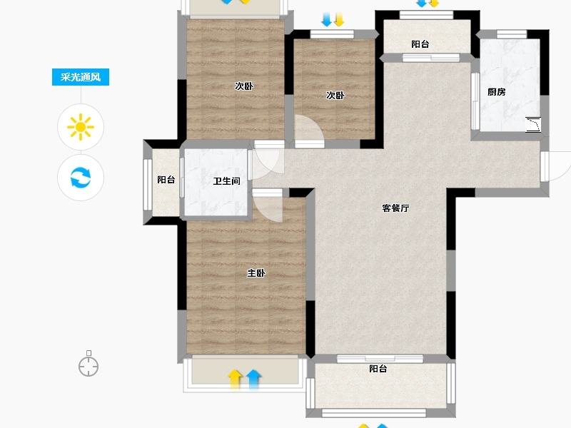 福建省-南平市-御景峰-84.00-户型库-采光通风