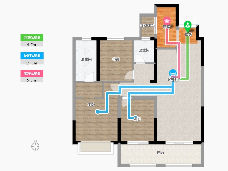 江苏省-常州市-弘阳天下锦-95.00-户型库-动静线