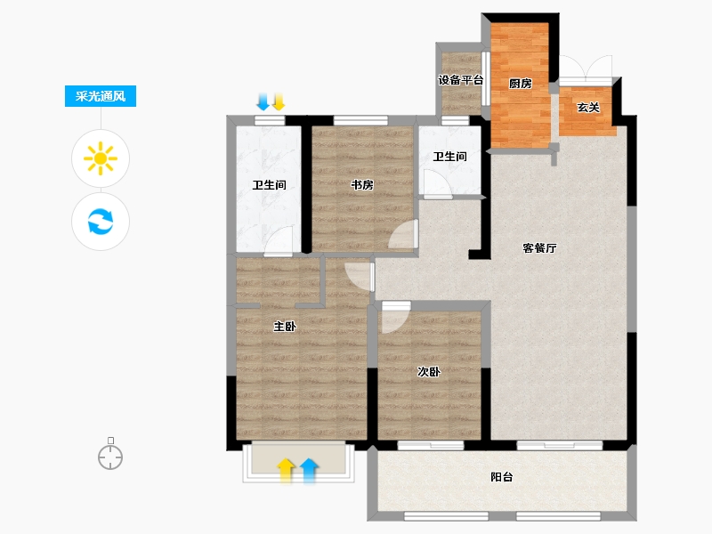 江苏省-常州市-弘阳天下锦-95.00-户型库-采光通风