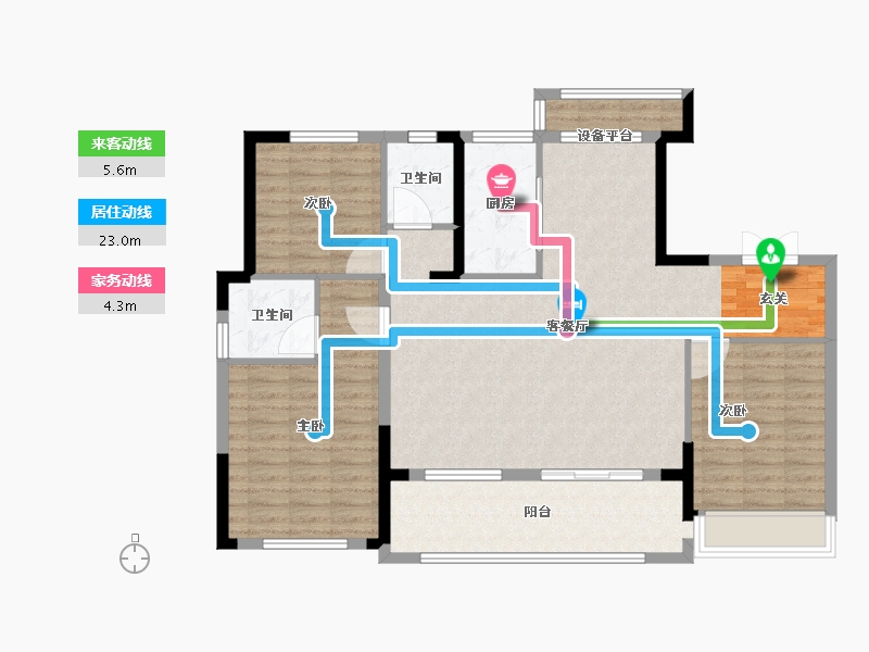 浙江省-台州市-万维书香名邸-110.00-户型库-动静线