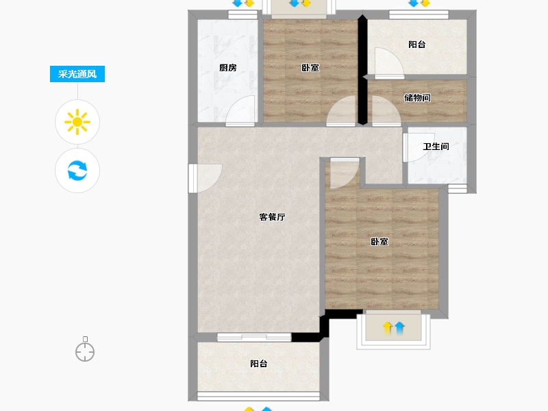 福建省-福州市-正荣悦澜山-60.00-户型库-采光通风