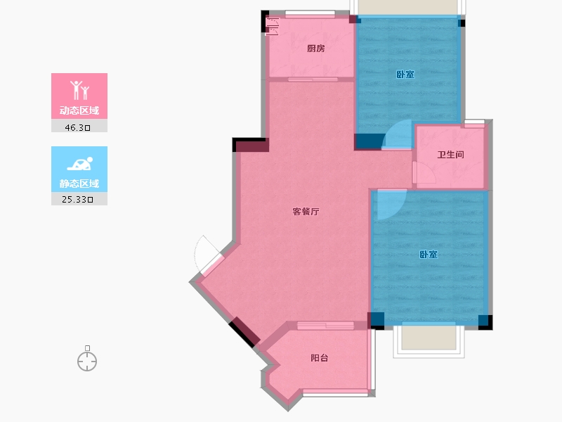 福建省-泉州市-湖光山舍-64.25-户型库-动静分区