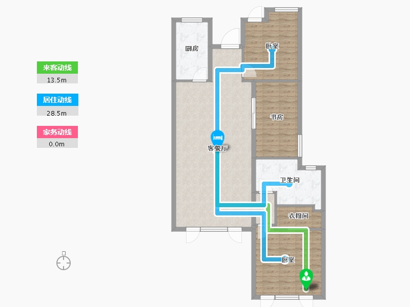 浙江省-杭州市-绿城晓荷江南-104.00-户型库-动静线