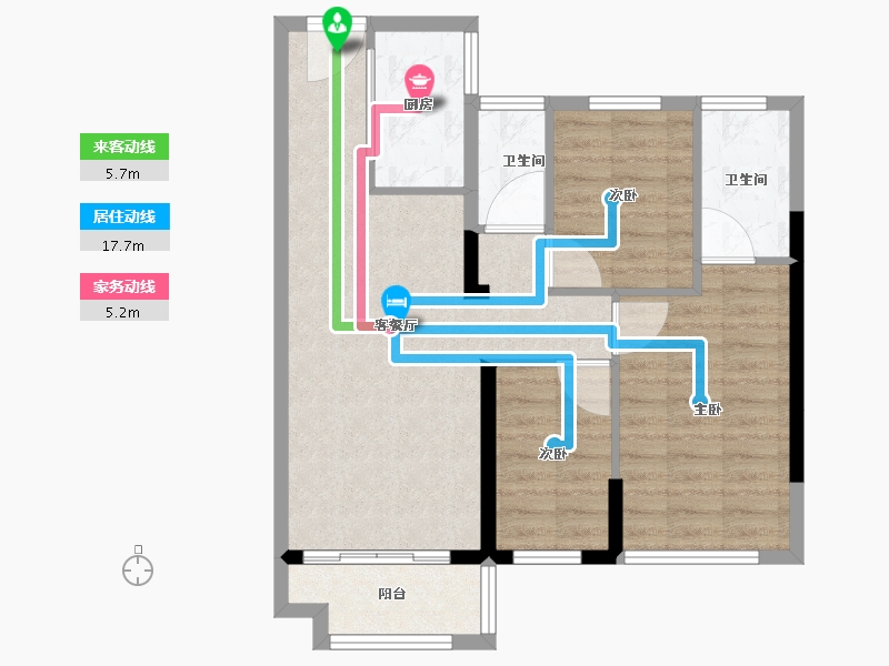 福建省-漳州市-宸洲尚品府-71.01-户型库-动静线