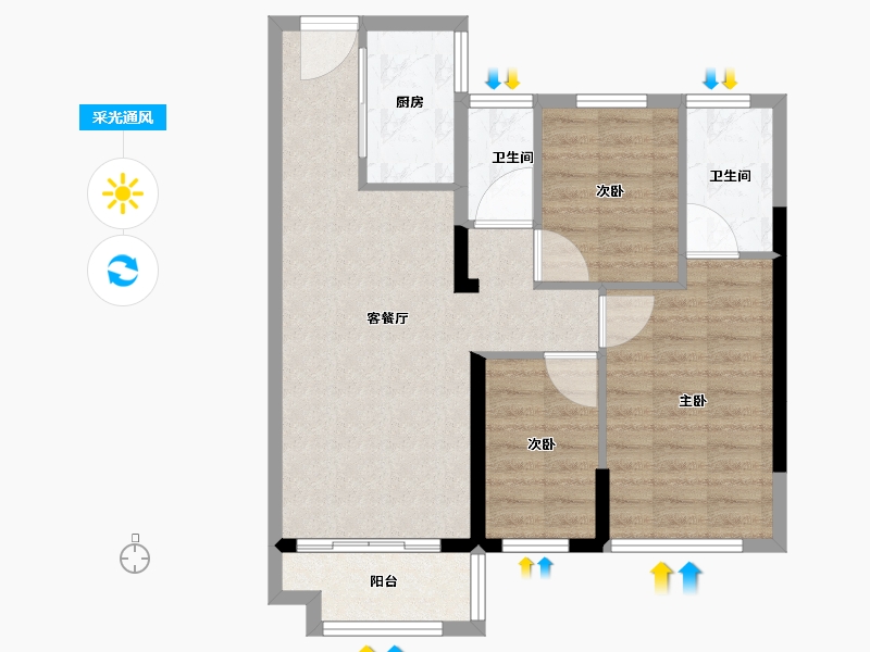 福建省-漳州市-宸洲尚品府-71.01-户型库-采光通风