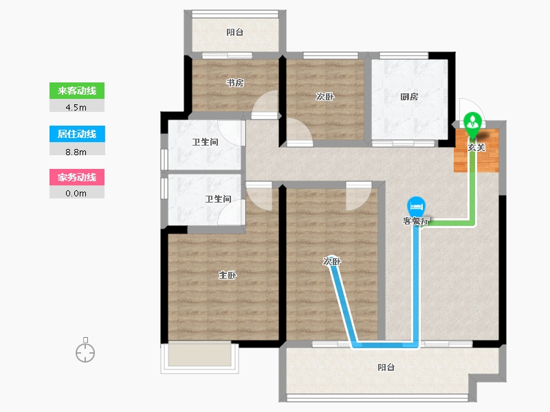 安徽省-阜阳市-佳海塞纳华庭-103.00-户型库-动静线