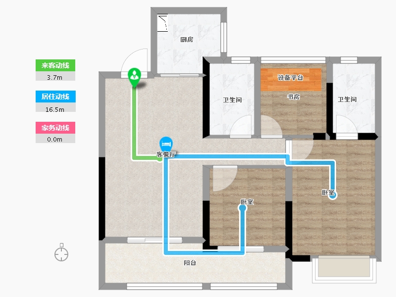 安徽省-合肥市-绿地未来城-84.18-户型库-动静线