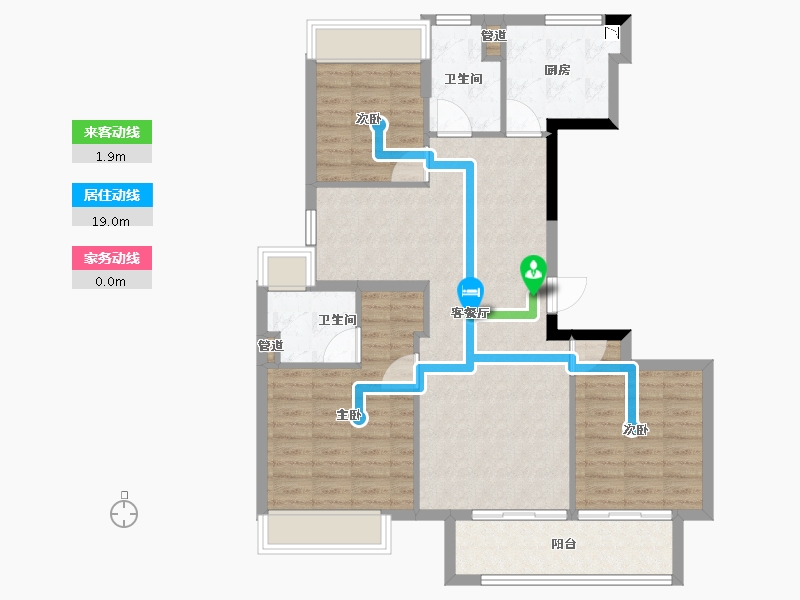 江苏省-泰州市-融创靖江玉兰公馆-95.75-户型库-动静线