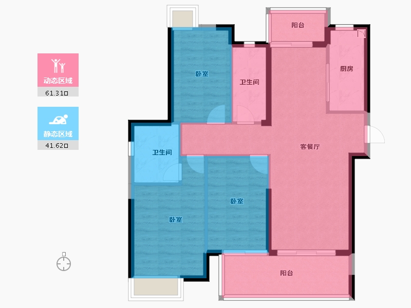 福建省-莆田市-富力院士廷-92.92-户型库-动静分区