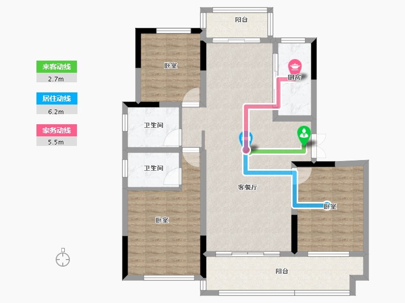 安徽省-芜湖市-中城 桃花源-104.45-户型库-动静线