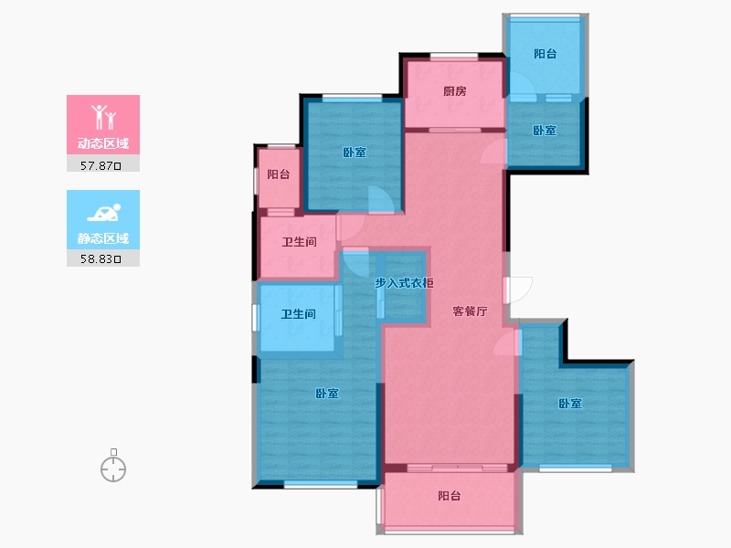 浙江省-宁波市-金隅大成郡三期-102.93-户型库-动静分区