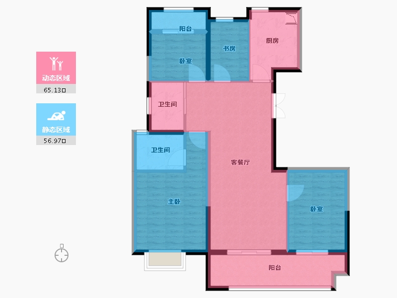 浙江省-宁波市-中梁象山中心大厦-110.00-户型库-动静分区