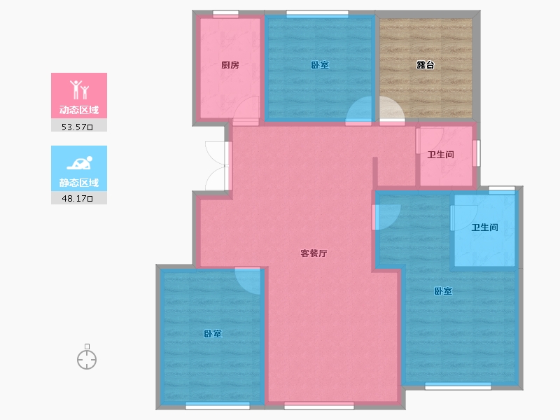 新疆维吾尔自治区-乌鲁木齐市-东湖观澜-100.11-户型库-动静分区