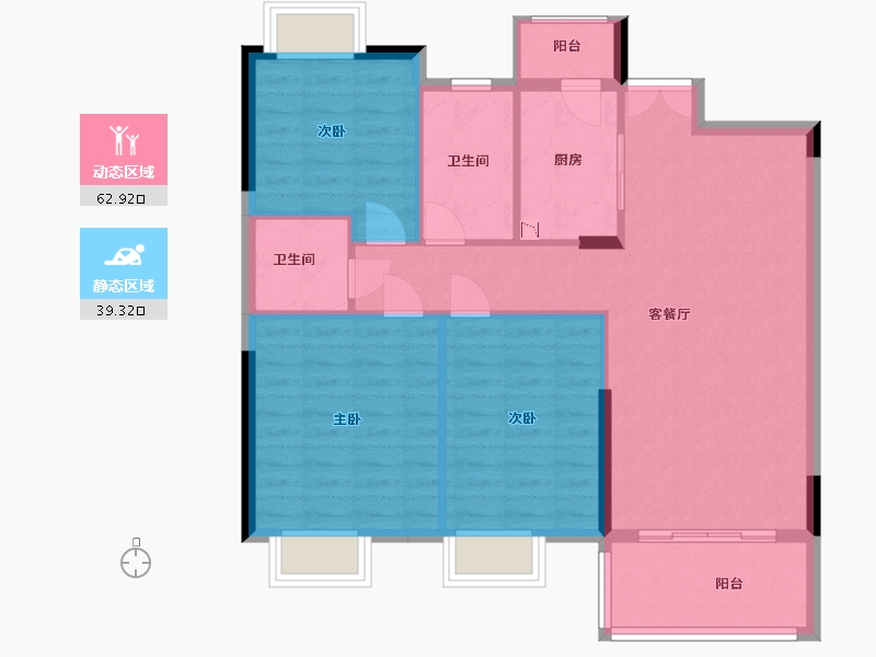 江西省-南昌市-中金中心·阅璟台-93.00-户型库-动静分区