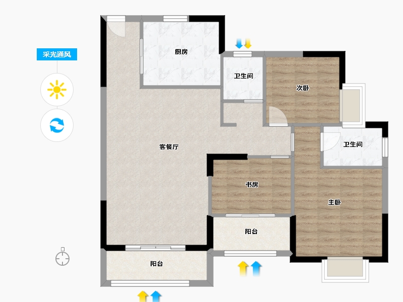 江西省-九江市-新城国际-99.22-户型库-采光通风