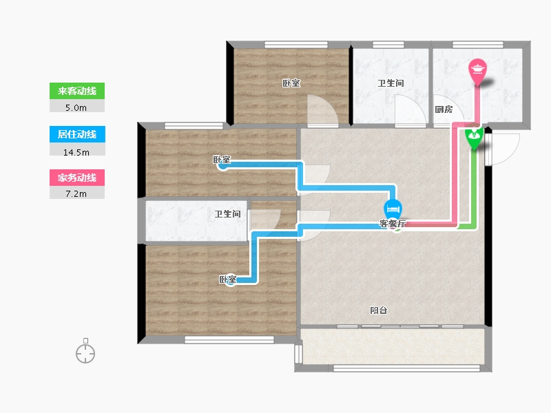 辽宁省-盘锦市-财富江南-101.00-户型库-动静线