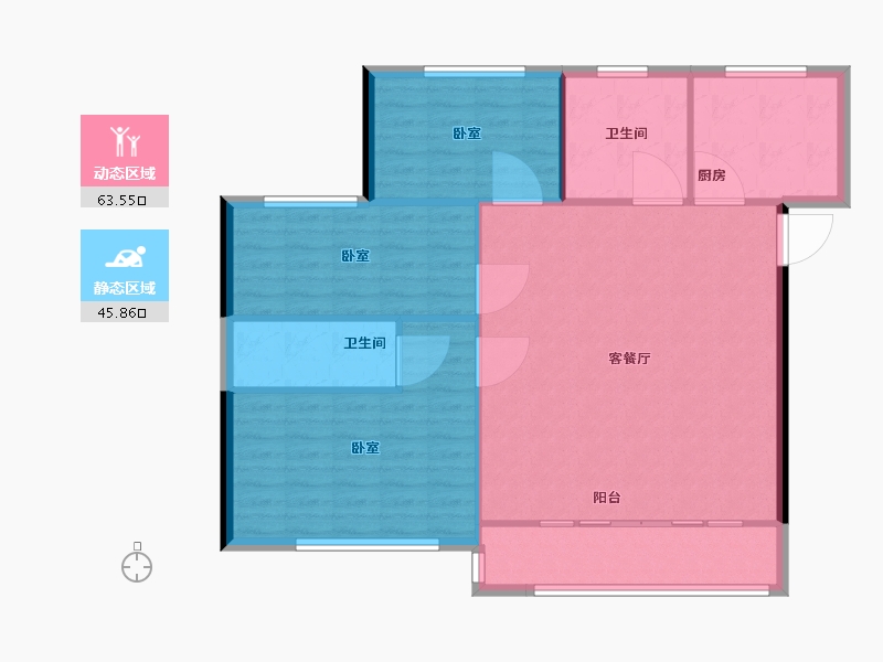 辽宁省-盘锦市-财富江南-101.00-户型库-动静分区