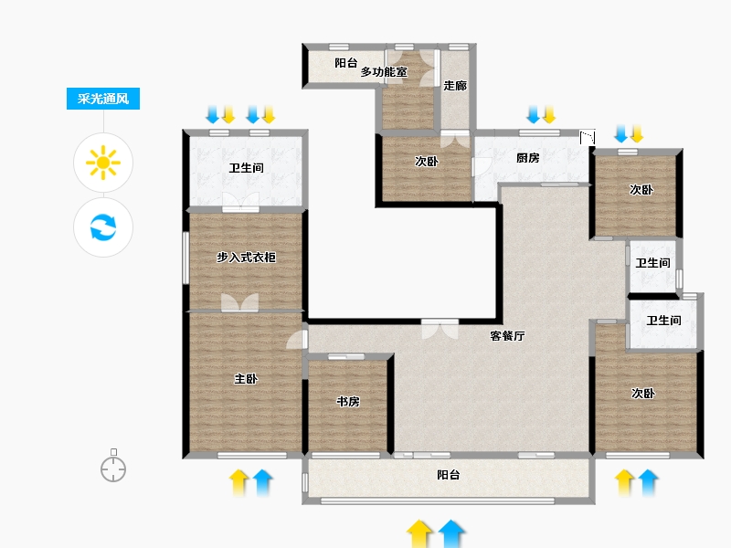 江西省-南昌市-力高澜湖御景-220.00-户型库-采光通风