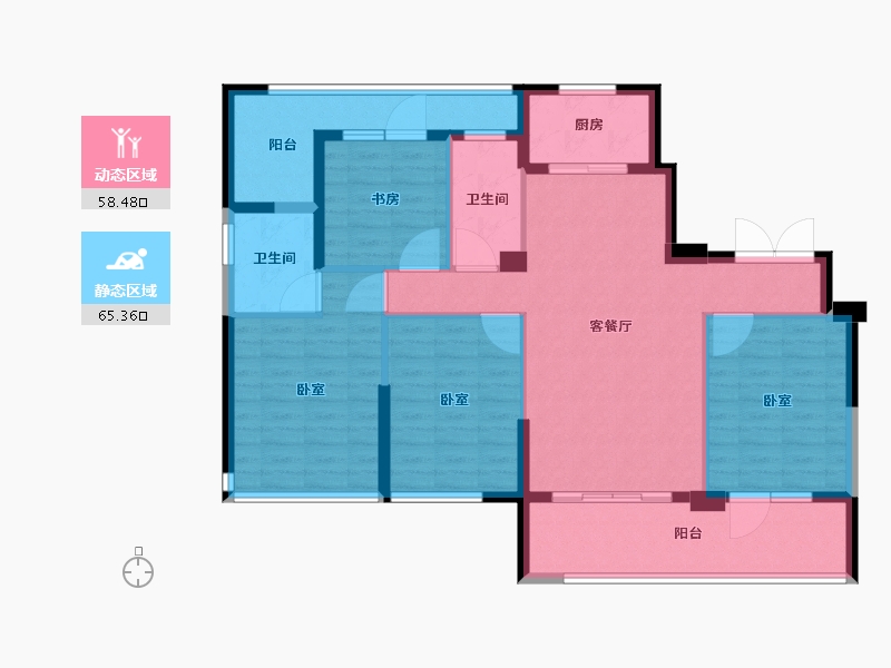 浙江省-宁波市-悦君台-111.01-户型库-动静分区