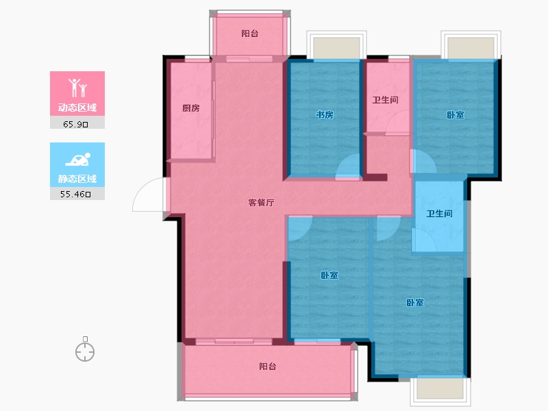 福建省-莆田市-富力院士廷-109.00-户型库-动静分区