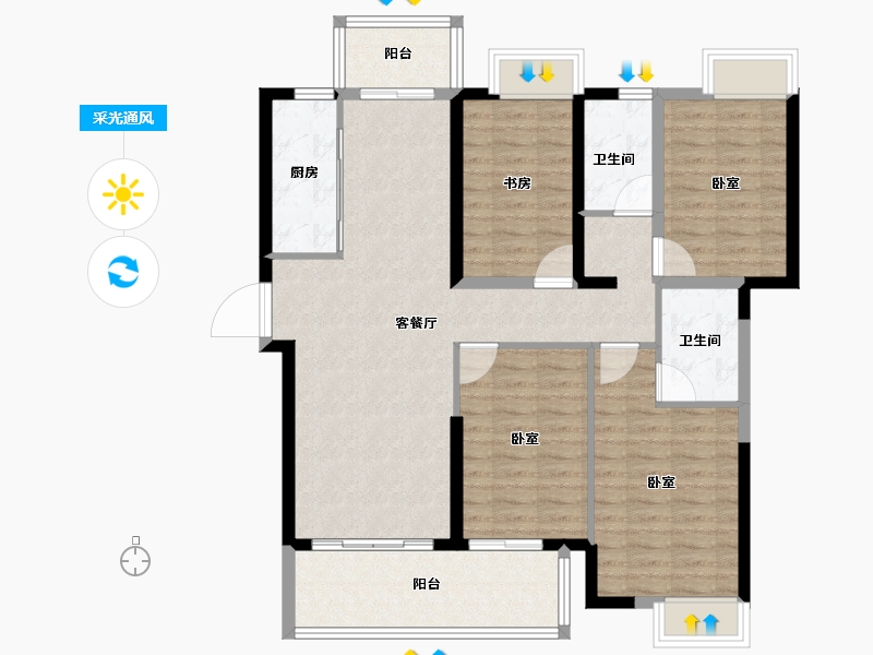 福建省-莆田市-富力院士廷-109.00-户型库-采光通风